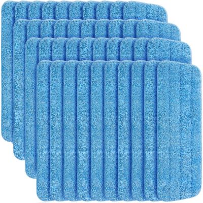 40 Pack Microfiber Cleaning Pad Machine Washable Flat Mop Head Replacement Reusable Household Replacement Mop Pads for Hardwood and Hard Surface Floor Cleaning and Scrubbing Fit Most Wet or Dry Mops