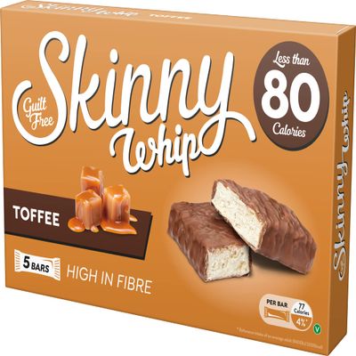 Skinny Whip Toffee & Chocolate Snack Bars 10x5x20g