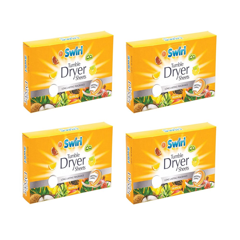 4 x Tropical Tumble Dryer Sheets Pack Of 35 Fabric Conditioner Laundry Aid Anti Static Sheets