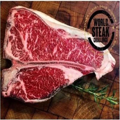 Halal Fresh WX Wagyu T-Bone Steak BMS 5+ (600 g)  Premium Halal Australian Wagyu, Tenderloin & Striploin in One Cut