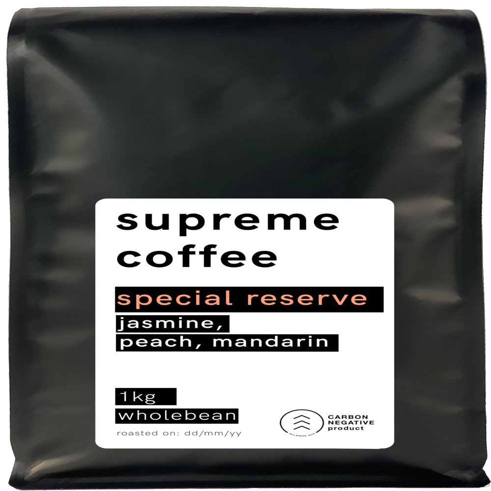 SUPREME COFFEE - Special Reserve | Whole Bean | Medium Roast | Arabica Specialty Coffee | Ethical & Carbon Neutral | 1 Kg