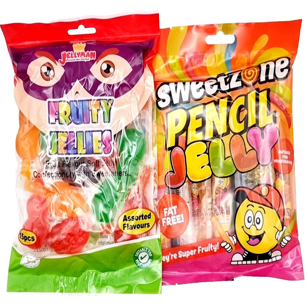 Jellyman Fruity Jellies & Fruit Jelly Straw Sticks. 25 pieces of Tik Tok Challenge fun. Halal & Fat free.