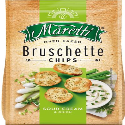 Maretti Bruschette Sour Cream & Onion Oven Baked Bread Snack 70g Each (Pack of 7)
