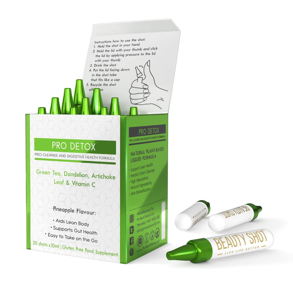 Pro Detox Liver Cleanse & Kidney Support Shots 2010ml Pineapple Flavour Drink with Artichoke, Dandelion, Chicory & Green Tea Natural Liver Detox & Repair Supplement for Digestion, Bloating & Energy