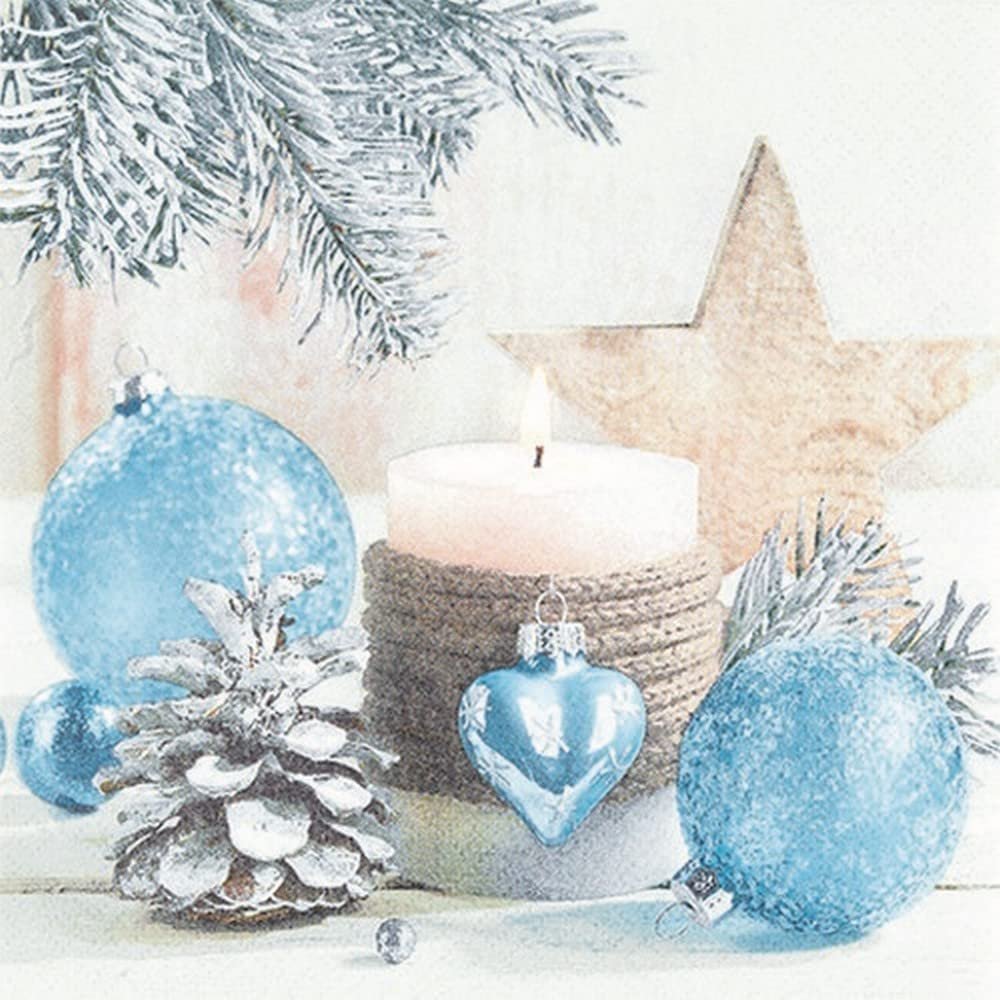 20 Napkins Decoration with Winter Feeling | Candle | Winter | Christmas | Table Decoration | Decoupage | Napkin Technology 33 x 33 cm