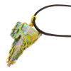 Gusengo 5 Pcs Healing Bismuth Crystal Necklaces,Natural Green Metal Crystals Necklaces - Colorful Pendant Crystal Stone with Leather Rope view 1
