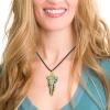 Gusengo 5 Pcs Healing Bismuth Crystal Necklaces,Natural Green Metal Crystals Necklaces - Colorful Pendant Crystal Stone with Leather Rope view 2