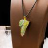 Gusengo 5 Pcs Healing Bismuth Crystal Necklaces,Natural Green Metal Crystals Necklaces - Colorful Pendant Crystal Stone with Leather Rope view 3