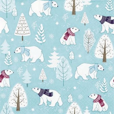 20 Napkins Sweet Polar | Winter | Christmas | Table Decoration | Decoupage | Napkin Technology 33 x 33 cm