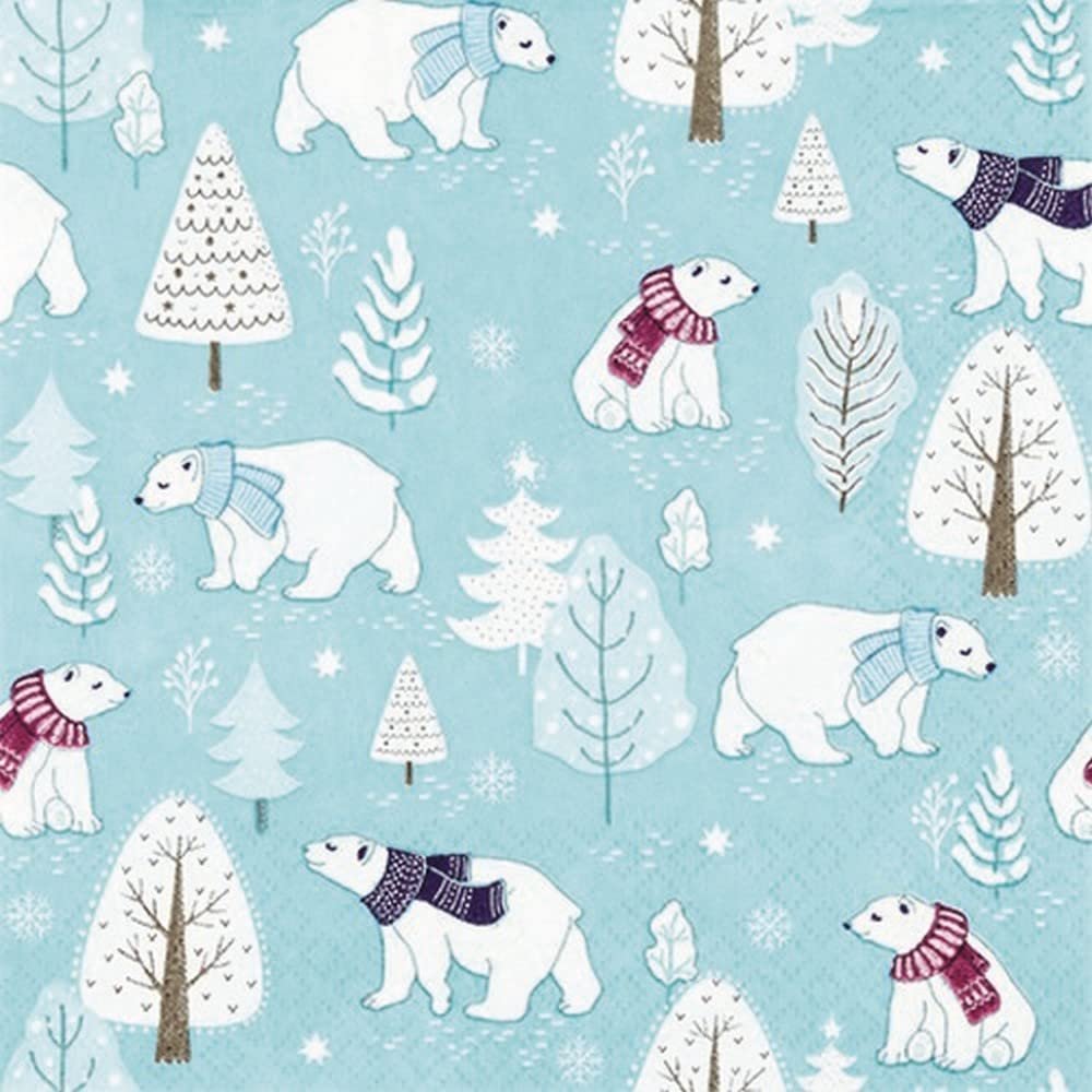 20 Napkins Sweet Polar | Winter | Christmas | Table Decoration | Decoupage | Napkin Technology 33 x 33 cm