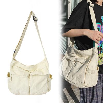 TYTOGE Large Capacity Hobo Crossbody Bag, Canvas Messenger Crossbody Bag Messenger Bags Travel Shoulder Bag with Multiple Pockets Casual Bags Shoulder Tote Bag for Women and Men