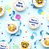 Congrats Emoji Cupcakes - 12 freshly baked cupcakes delivered to your door perfect for any celebration with these cool emojis. Delicious vanilla sponge cake with buttercream view 2