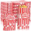 500 Pcs Paper Popcorn Bags Bulk 2 oz Large Flat Bottom Boxes Red and White Disposable Container Sleeve Movie Night Popcorn Bucket for Retro Movie Themed Party Carnival Supplies (Red and White) view 1