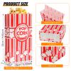 500 Pcs Paper Popcorn Bags Bulk 2 oz Large Flat Bottom Boxes Red and White Disposable Container Sleeve Movie Night Popcorn Bucket for Retro Movie Themed Party Carnival Supplies (Red and White) view 2