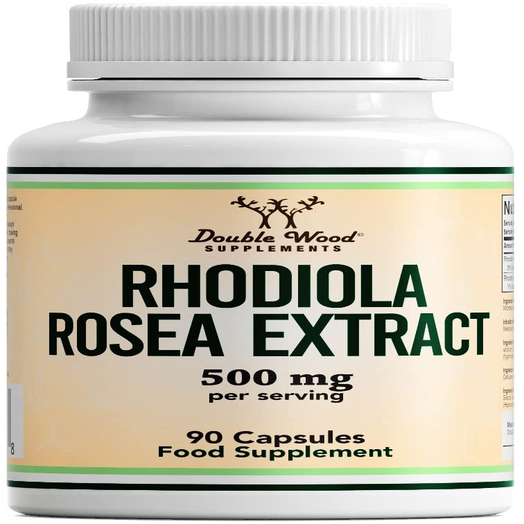 Double Wood Rhodiola Rosea | 90 Servings of 500mg Rhodiola Rosea Complex Capsules | 3% Rosavins & 1% Salidrosides | A Powerful Adaptogen Sourced from High Altitude Environments | UK Manufactured