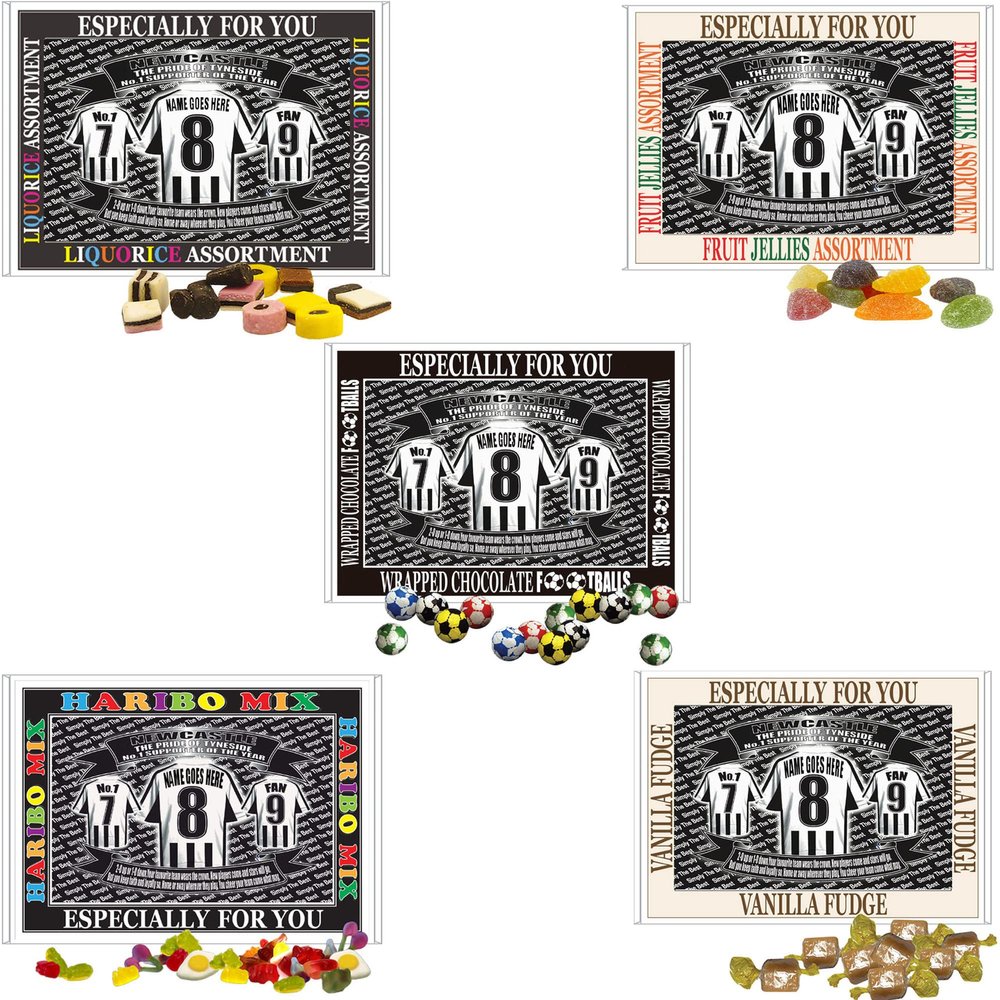 Newcastle Football Shirt Personalised Gift Boxed Sweets Variety