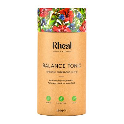 Rheal Balance Tonic, 150g (30 Servings), Womens Health & Cycle Support Powder with 500mg KSM-66 Ashwagandha, Adaptogenic Superfood Blend for Stress Relief & Hormonal Balance