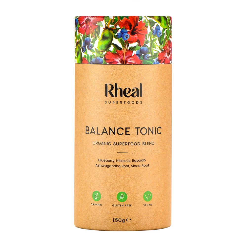 Rheal Balance Tonic, 150g (30 Servings), Womens Health & Cycle Support Powder with 500mg KSM-66 Ashwagandha, Adaptogenic Superfood Blend for Stress Relief & Hormonal Balance