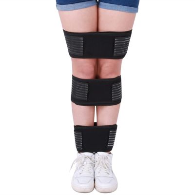 Legs Posture Corrector, 3Pcs/set Adjustable Unisex Leg Correction Belts,Band for Comfortable O/X-Type Recovery Straightening Knock Knees Shape Straightening Band Bandage ( Color : Black , Size : M )