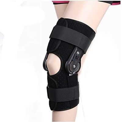 LARIAU Knee Braces Knee Fixation Bracket, Adjustable Knee Brace Hinged Keen ROM Splint Fracture Rehabilitation Support Sprain Post-Op Osteoarthritis Knee Pain Relief (Size : L)