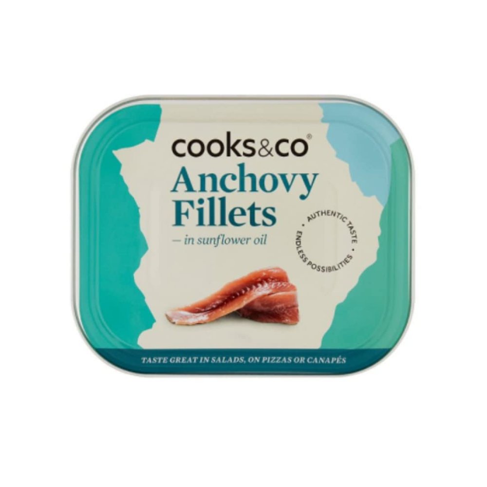 Cooks & Co Anchovy Fillets in Sunflower Oil 365g x 6 Cases