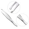 Evarbuild Silver Tone Slanted Flat Tip Metal Hair Eyebrow Tweezer Cosmetic for Lady view 2