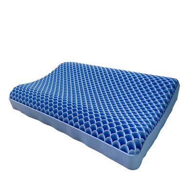 cn herb Honeycomb breathable TPE pressure relief pillow washable neck massage to help sleep pectin pillow (blue)