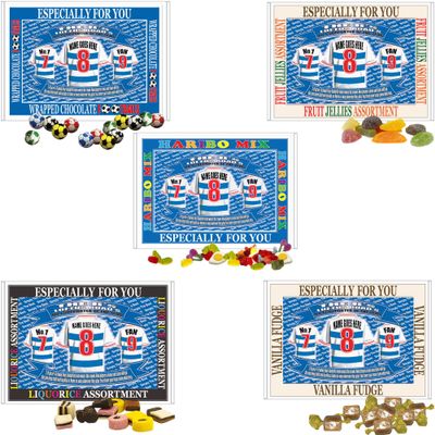 Queens PR Football Shirt Personalised Gift Boxed Sweets Variety