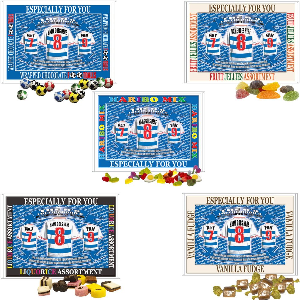 Queens PR Football Shirt Personalised Gift Boxed Sweets Variety