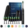 7AM2M Sonic Electric Toothbrush for Adults and Kids, with 8 Brush Heads and Travel Case,5 Modes with 2 Minutes Build in Smart Timer, One Charge Use for 90 Days, Rechargeable Toothbrushes (Black)