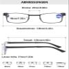 Lanomi Folding Blue Light Blocking Reading Glasses Portable Metal Men Women Full Rim Foldable Reader Aid Eyeglasses with Case Black 1.5 view 2