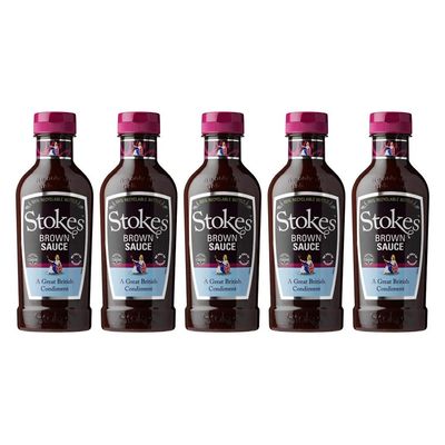 Stokes - Real Brown Sauce in Squeezy Bottle 505g - Pack of 5