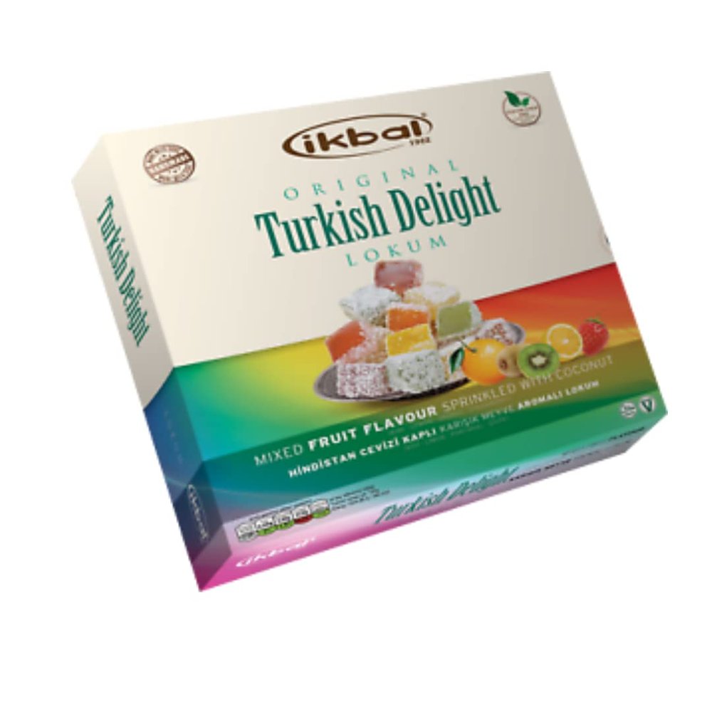 Ikbal Turkish Delight - Mixed Fruit with Coconut 350gr x 5 Pack