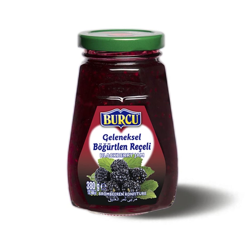 Burcu Blackberry Jam 380g x 10 Pack | Burcu Brtlen Reeli | Rich, Fruity Spread for Breakfast & Desserts