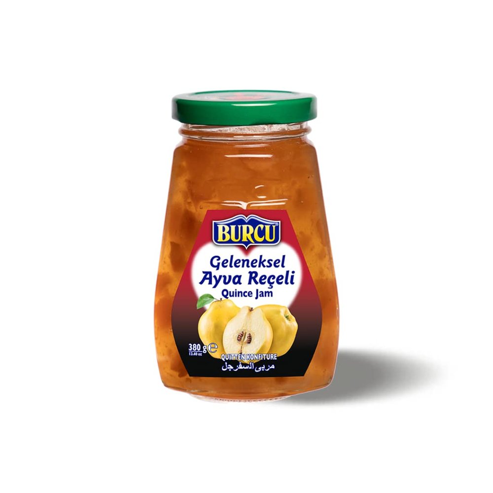 Burcu Quince Jam 380g x 10 Pack | Burcu Ayva Reeli | Traditional, Aromatic & Fruity Spread for Breakfast & Desserts