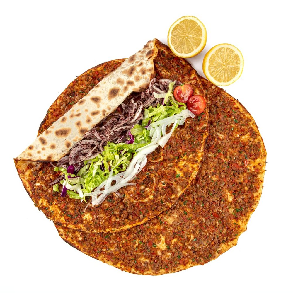 Frozen Lahmacun Flatbread 4 Pieces x 2 Pack (8 Pieces Total) | Traditional Turkish Minced Meat Flatbread | Ready to Bake from Frozen