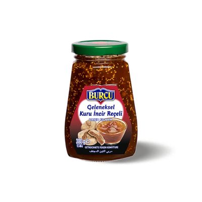 Burcu Fig Jam 380g x 10 Pack | Burcu Kuru ncir Reeli | Rich, Natural & Aromatic Spread for Breakfast & Desserts