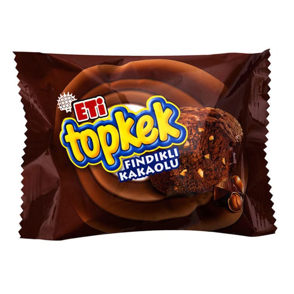 Eti Topkek with Cocoa x 15 Pack  Soft Turkish Cocoa Sponge Cakes, Individually Wrapped Snack Cakes for Kids & Adults