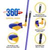 360 Swivel Head Telescopic Floor Sweeper Brush Long Reach Corners Cobweb Brush with Telescopic Pole from 88cm to 150cm Handle Adjustable Head view 2