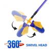 360 Swivel Head Telescopic Floor Sweeper Brush Long Reach Corners Cobweb Brush with Telescopic Pole from 88cm to 150cm Handle Adjustable Head view 3