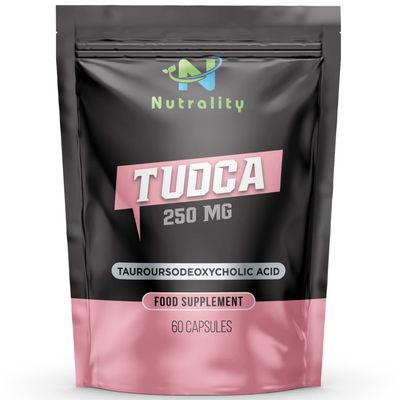 Nutrality Tudca Supplement 250mg | Bile Salts & Liver Support to Cleanse Detox & Repair | Enhance Brain, Metabolism, & Gut Health | Mitochondria & Digestion Booster | 60 Vegan Capsules