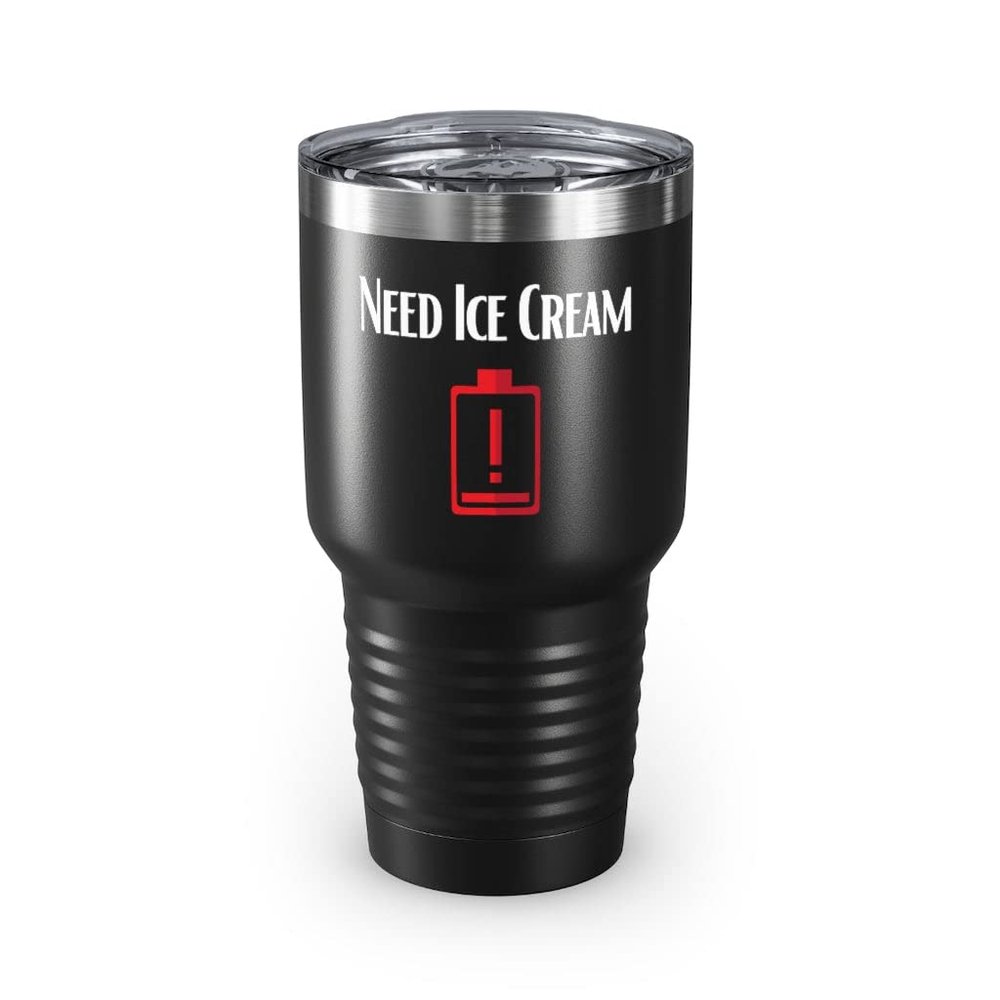 Teegarb Letter Blanket 30oz Tumbler Stainless Steel Colors Humorous Chilled Treats Frozen Desserts Sweets Enthusiast Novelty Sherbet Gelato Popsicle Yogurt Dairy Lover 30oz / Black