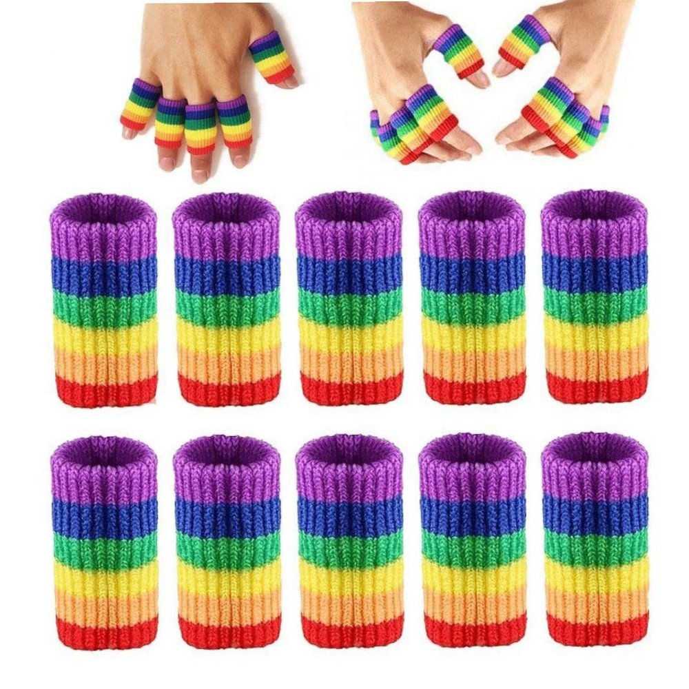 10 Pcs Finger Sleeves Protectors Thumb Brace Support Elastic Trigger Finger Splints for Relieving Pain, Arthritis