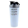 Giftme 500ml Aluminium Shaker Bottle for Supplement Shakes - Easy Clean, Durable Cup strange thing ABCD Birthday, Christmas, Secret Santa. (White) view 1