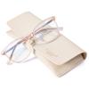 Madison Avenue Square Vintage TR90 Blue Light Blocking Reading Glasses for Women with Case, Anti Glare/Eyestrain Computer Readers Transparent Brown 1.5 view 1