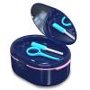 Dentures Case Denture Bath Cup Box Double Layer Dry and Wet Separation Portable False Teeth Container, Denture Cup with Lid for Cleaning Household Office Travel (Blue) view 1