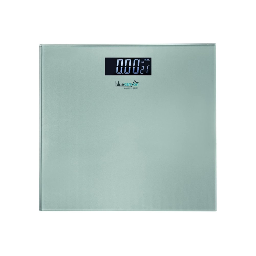 Blue Canyon Digital Bathroom Scales| LED Display| Measure Body, Luggage Weight| Maintain Fitness| kg/lb Unit Conversion| 180kg Max Capacity| High-Precision Sensors| Accurate Bathroom Scale (Silver)