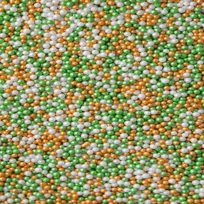 SPRINKLY - Glimmer Pearls - Orange, Green & White (St Patrick's Day) - 500g