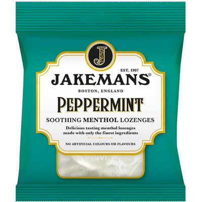 Jakemans Peppermint 73g - Pack of 12 - Soothing Menthol Sweets - Suitable For Vegetarians