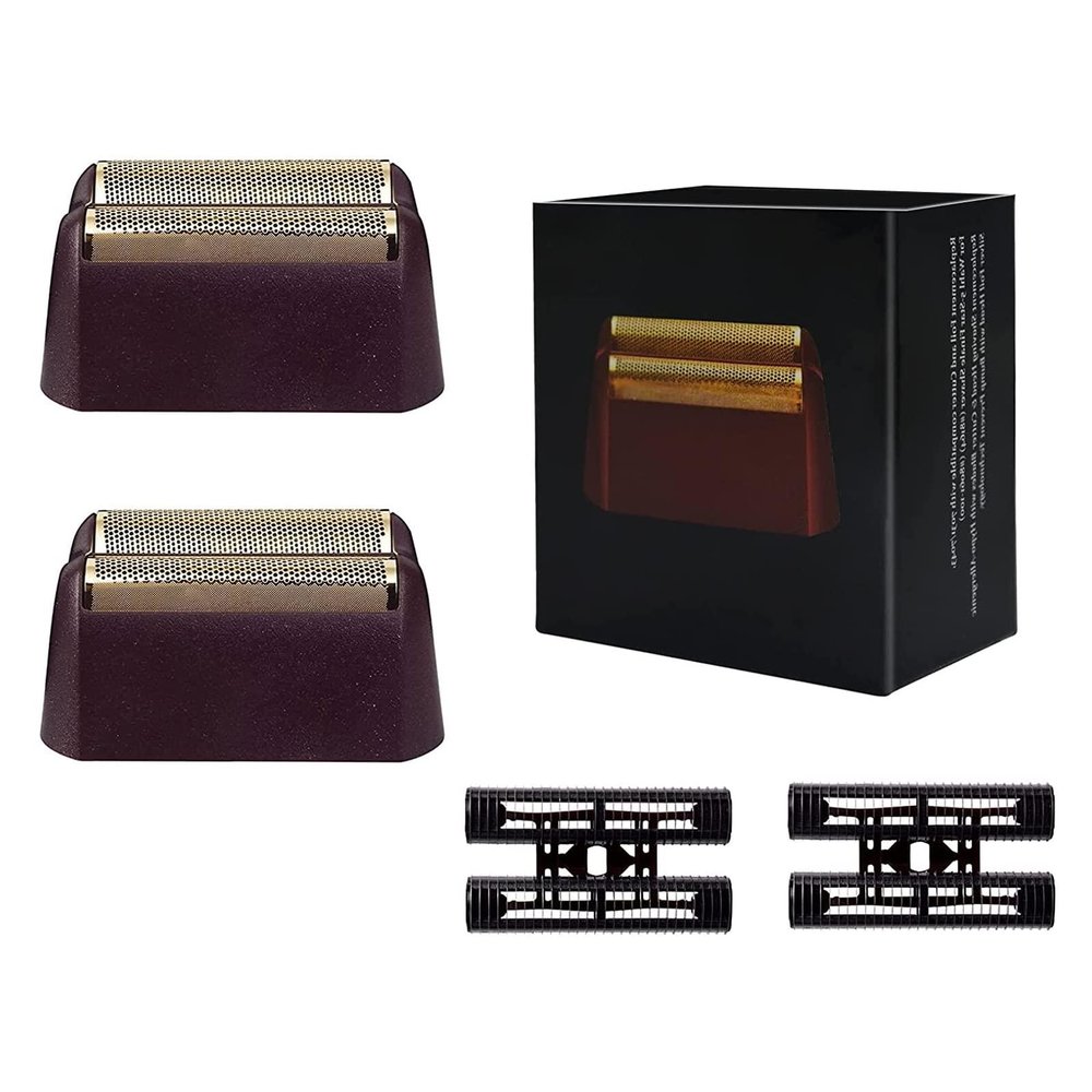 2 Pack Professional 5 Star Series Finale Shaver Replacement Foil and Cutter Bar Assembly Compatible with wahl Shaver Foil 7031-100, 7043-100 Super Close Shaving Replacement Heads (red)